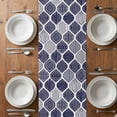 thumbnail image 6 of Blue Boho Table Runner - 48 Inch Long, Kitchen Dining Table Runner Dresser Scarves, Vintage Country Ethnic Abstract Gingham Farmhouse Decor for Coffee Tables Wedding Party Banquet, 6 of 8