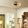 thumbnail image 3 of C Cattleya 23 in. Color Changing Dimmable LED Black and Wood Finish Indoor Ceiling Fan with Light Kit and Remote Control, 3 of 9