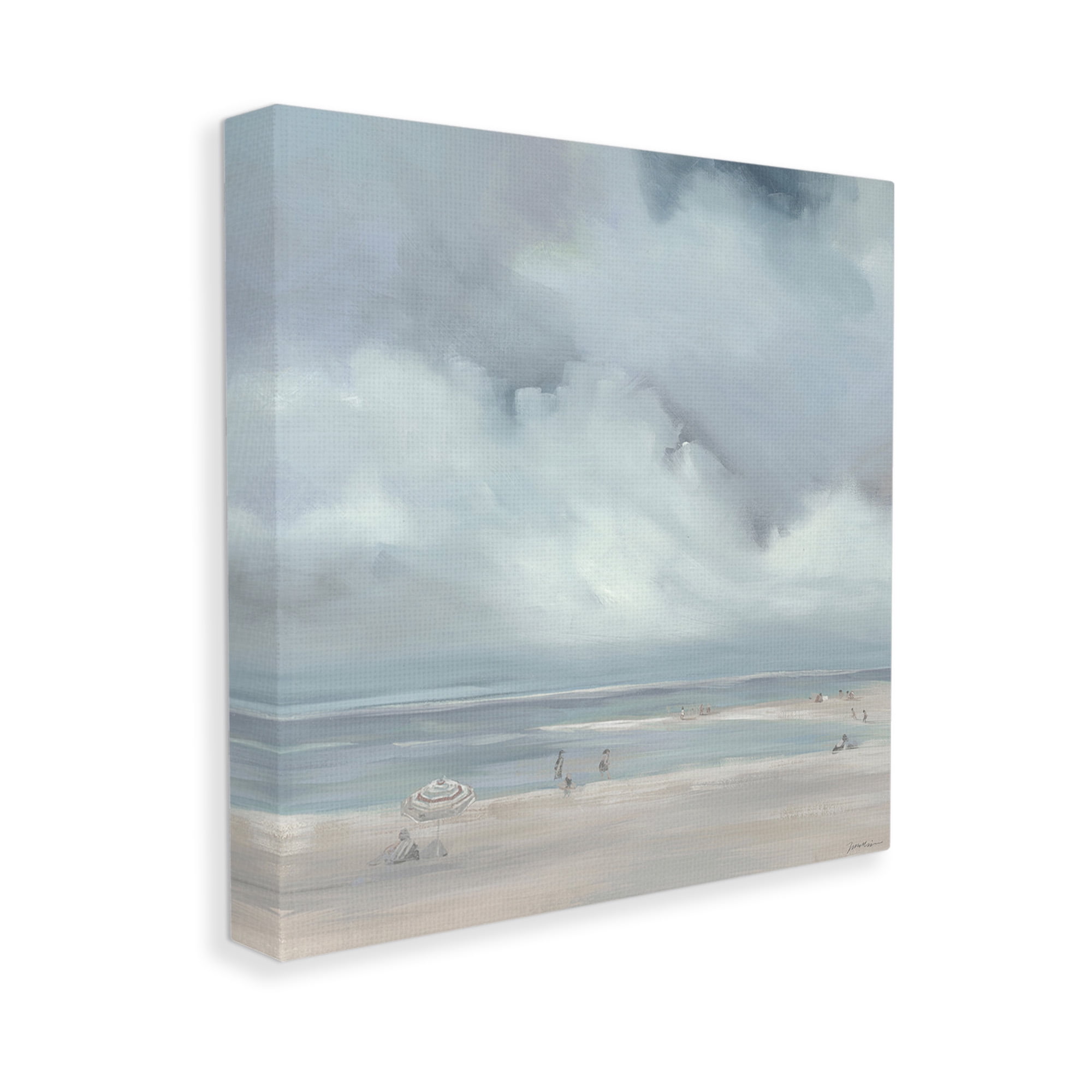 Stupell Industries Foggy Beach Landscape Landscape Painting Gallery Wrapped Canvas Art Print Wall Art, 36 x 36