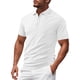 thumbnail image 1 of Blusa y camisa de manga corta con cuello vuelto para hombre, moda de color liso, botones, blusa de manga corta con cuello vuelto, abrigo de poliéster para hombre, 1 of 8