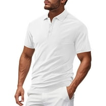 Golf Shirts for Men - Short Sleeve Performance Solid Moisture Wicking Polo Shirt