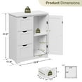 thumbnail image 5 of HomGarden 31.5-in Bathroom Floor Cabinet Kitchen Side Storage Organizer W/ 3 Drawers & Cupboard & Adjustable Shelf, White, 5 of 12