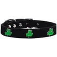 thumbnail image 3 of Mirage Pet Products Leather Shamrock Dog Collar, Black, S, 3 of 3
