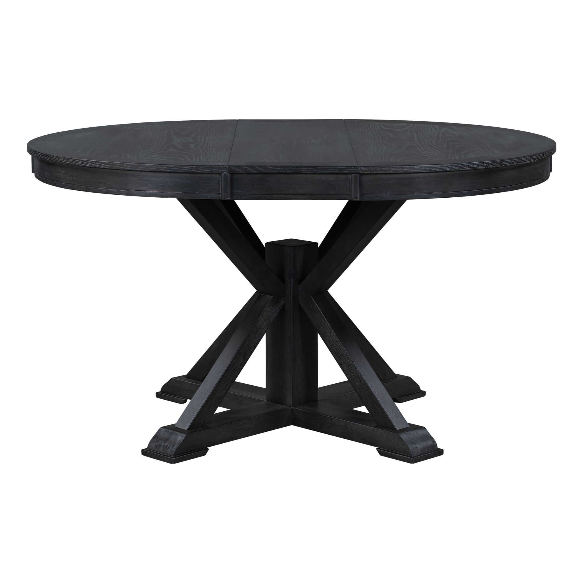 Aukfa Extendable Dining Table for 6, 42"-54" Round Kitchen Table with Butterfly Leaf for Dining Room/Living Room, Espresso