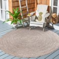 thumbnail image 5 of Superior Two-Toned Braided Round Indoor/ Outdoor Area Rug, Latte/ White, 6', 5 of 5
