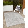 thumbnail image 2 of Unique Loom Solid Collection Casual Transitional Indoor and Outdoor Flatweave Area Rug, 7' x 10', Light Gray/Gray, 2 of 10