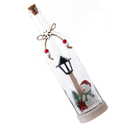 

Christmas Home Decoration Wishing Bottle Coin Cell Battery Operated Pendant for Home Inside Fireplace Decoration A