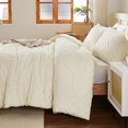 thumbnail image 3 of Set de edredón DJY Tufted Boho Queen Size, microfibra, color crema, 3 of 6