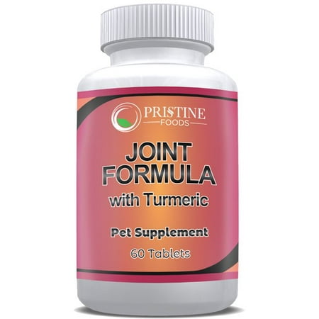 Pristine Foods Turmeric Hip & Joint Supplements for Dogs, Glucosamine, Anti Inflammatory and Arthritis Pain Relief, 60 Soft Chews
