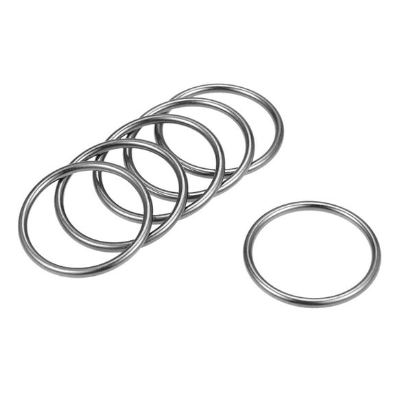 Unique Bargains 6Pcs O Ring Buckle 1.4-Inch(35mm) Zinc Alloy O-Rings Black for Hardware Bags Belts Craft DIY Accessories