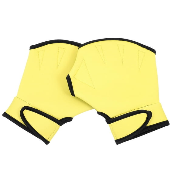 FRCOLOR  Swimming Aid Gloves Aqua for Water Aerobics Waterproof Yellow