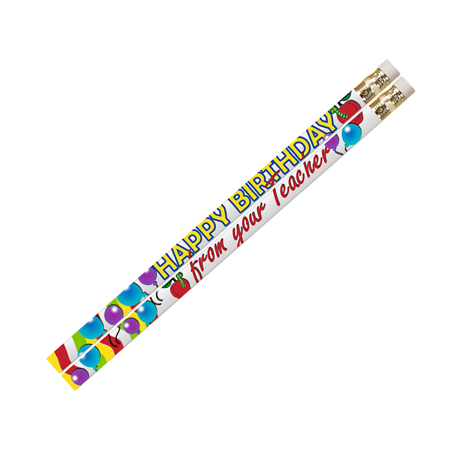 Musgrave Pencil Company Happy Birthday From Your Teacher Motivational Pencils, 12 Per Pack, 12 Packs