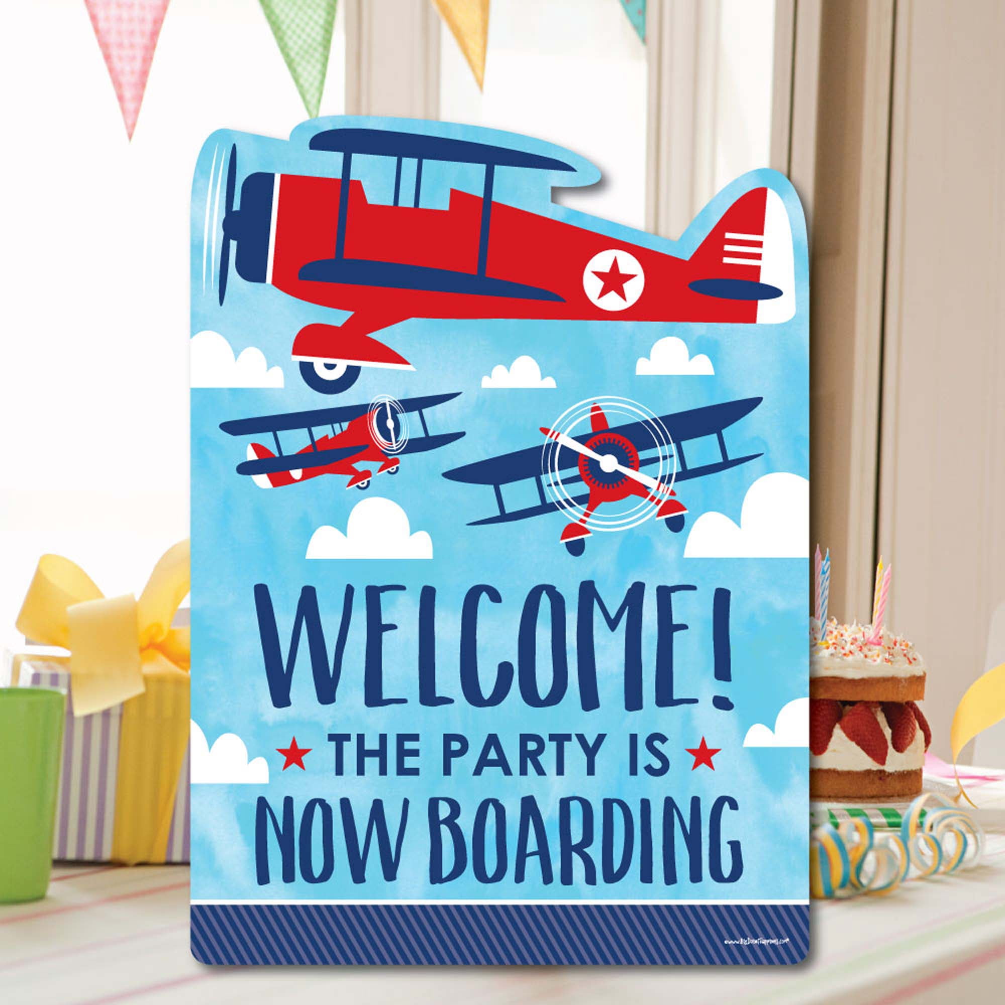 Big Dot of Happiness Taking Flight - Airplane - Party Decorations - Vintage Plane Baby Shower or Birthday Party Welcome Yard Sign
