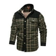 thumbnail image 2 of Fexilor Men's Corduroy Plaid Sherpa Lined Flannel Shirt Jacket Fleece Coat,Size 2XL, 2 of 6