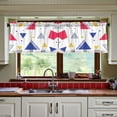 thumbnail image 3 of Yayeee Kitchen Curtains Tier Set of 2 Light Filtering 57"x24" Over Sink Window Panels, Simple Triangles, 3 of 7