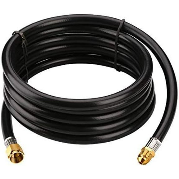 12FT Propane Extension Hose with 3/8 inch Female Male Flare Fitting, Long Propane Tank Gas Line Hose for Gas Grill, RV, Turkey Cooker, Propane Fire Pit, Heater, Generator and More