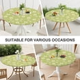 thumbnail image 7 of Spring Round Tablecloth with Daisy Print and Elastic Edge, Lightweight Water-Resistant Polyester Cover, Fits 44-52 Inch Table for Indoor Dining or Patio, 7 of 7