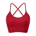 thumbnail image 1 of Gibobby Sujetador deportivo de secado rápido y a de golpes con tirantes finos y cómodos para mujer, sujetador con almohadilla extraíble para el pecho para Yoga(Rojo,G), 1 of 5