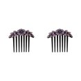 thumbnail image 1 of Sonducket Pin de peineta de flores para mujer, estilo elegante, Clips deslizantes de diamantes de imitación, accesorios de estilo de novia, Violeta 2piezas, 1 of 6