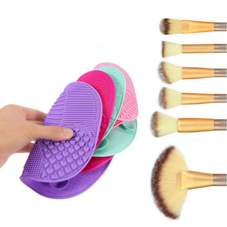 Makeup Brush Cleaner Mat Silicone Cosmetic Cleaning Pad Washing Scrubber  Board Makeup Egg Washing Tool