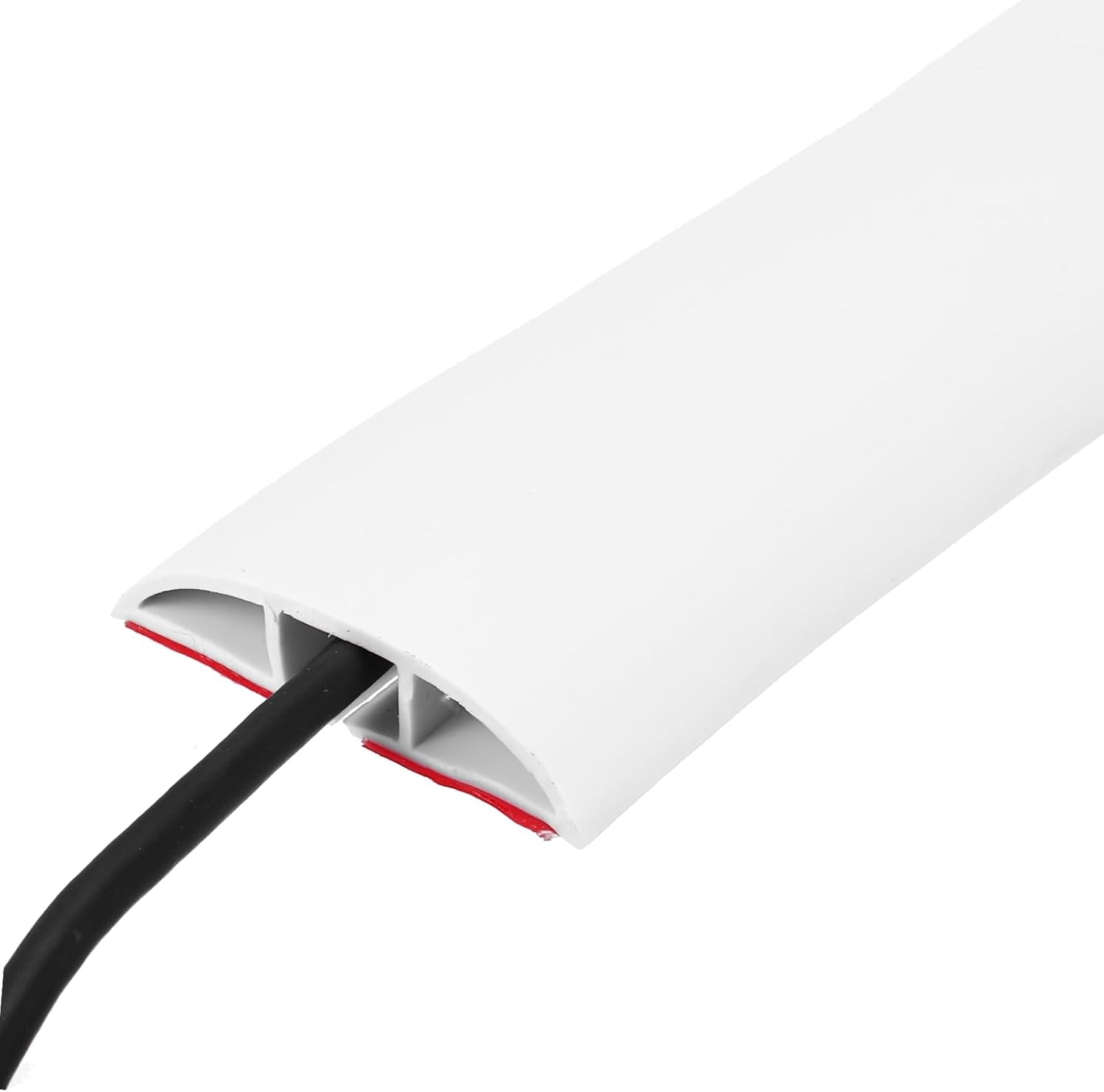 FEFEFW-Floor Cord Cover 8ft, Extension Cord Hider for Floor Cable Management Wire Covers Protector Prevent Cable Trips 0.47" W x 0.24" H, Beige