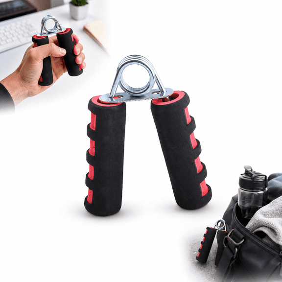 Hand Grip Strengthener with Foam Handles, Steel Spring Grip Trainer for Hand Wrist and Forearm Exercise, Non-Slip Hand Gripper, 1 Pc