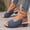 Dark Blue, variant on Womens Low Heels Sandals, Ankle Strap Peep Toe Slingback Fashion Summer Casual Dressy Shoes Gray US7