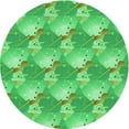 thumbnail image 1 of Ahgly Company Machine Washable Indoor Round Transitional Neon Green Area Rugs, 8' Round, 1 of 7