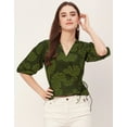 thumbnail image 2 of Moomaya Printed Wrap Tops For Women, V-Neck Cotton Casual Chic Top, 2 of 9