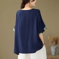 thumbnail image 5 of Generic Women's Plus Size Shirts Ethnic Style Retro Chinese Loose T-Shirt Summer Casual Round Neck Short Sleeve Tops, 5 of 6