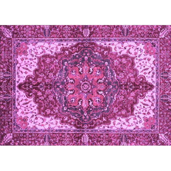 Ahgly Company Indoor Rectangle Persian Purple Traditional Area Rugs, 7' x 10'