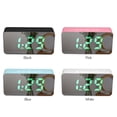 thumbnail image 4 of Irfora Digital colorido RGB LED Reloj despertador con espejo USB / Batería termómetro de escritorio Reloj con luminancia ajustable 3 Alarmas Función de repetición Función de carga USB - Negro Irfora Temporizador, 4 of 7