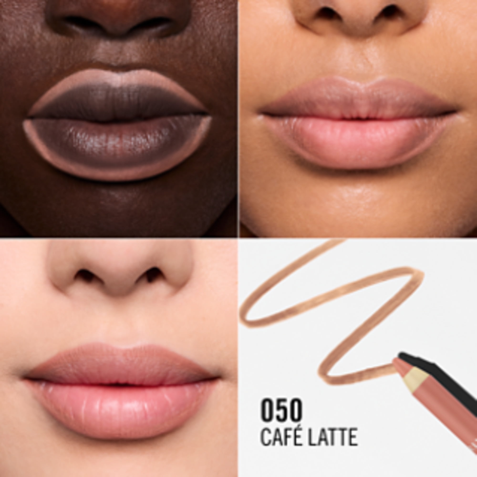 Rimmel Oh My Plump! Lip Shaper, 050 Café Latte, Peptide-Infused Lip Liner, Ultra-Creamy, Transfer-Resistant