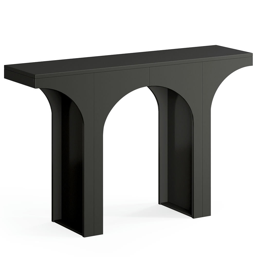 Spaco 47" Console Table, Wooden Entryway Table Sofa Table with Arch Base, Console Table for Indoor as Home, Living Room, Black