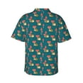 thumbnail image 3 of Picia Frog and Mushrooms Gentle Cotton Regular Fit Short Sleeve Casual Hawaiian Shirt for Men-Small, 3 of 9