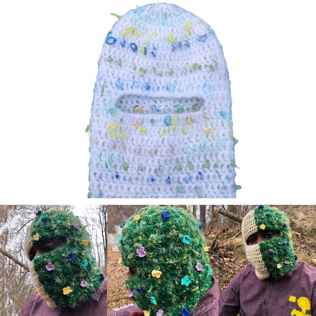 lanema Knit Beanie Winter Knitted Full Face Cover Ski Warm Balaclava for Adults