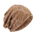 thumbnail image 2 of Stretch Slouchy Beanie Headwear Turban Hat Baggy Skull Cap Warm Pullover Hat Trend Headband Hat Head Cover Sleeping Hat para damas Invierno Uso diario , Khaki Colco Gorro holgado, 2 of 8