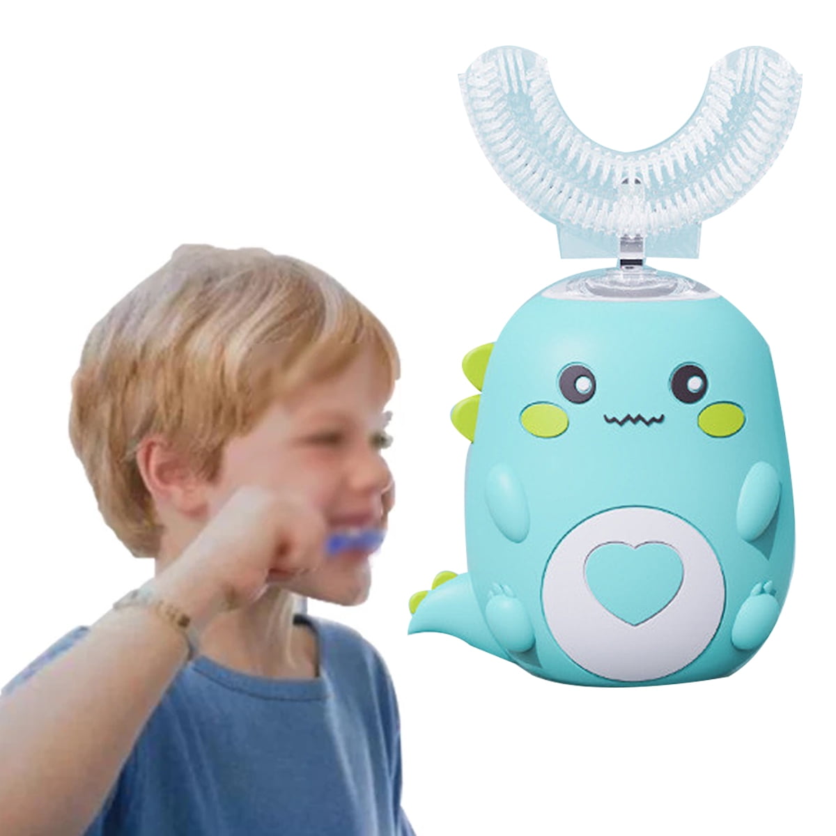 QingYKids Silicone U Shape Smart Electric Toothbrush 360 Degree