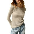 thumbnail image 5 of Long Sleeve Women's Casual Tulle Top Blouse Lightweight Knit Pullover Sweater, 5 of 6