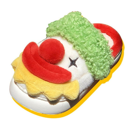 yotijay Fuzzy Slippers Soft Cozy Girls Women Winter Clown House Slippers for Indoor 40 41