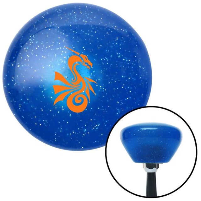 Orange Dragon Serpent Blue Retro Metal Flake Shift Knob with M16 x 1.5 Insert Auto
