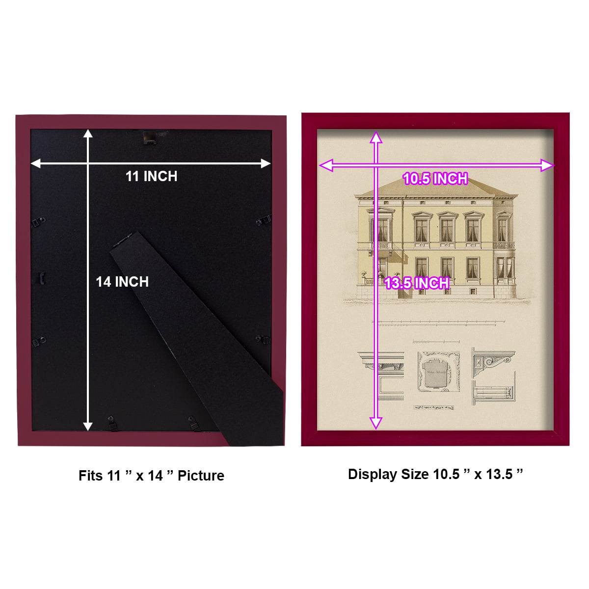 Estate and Plan VI -Framed Print w/glass-Cherry Red
