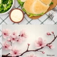 thumbnail image 3 of Amarainy Cherry Blossom Floral Design Linen Table Mats Set of 4 for Home Kitchen Table Decor 12x18 inch, 3 of 5