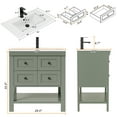 thumbnail image 6 of Eclife 30" Single Bathroom Vanity With Integrated Sink Top, 2 Smooth Drawers, Faucet, 6 of 11