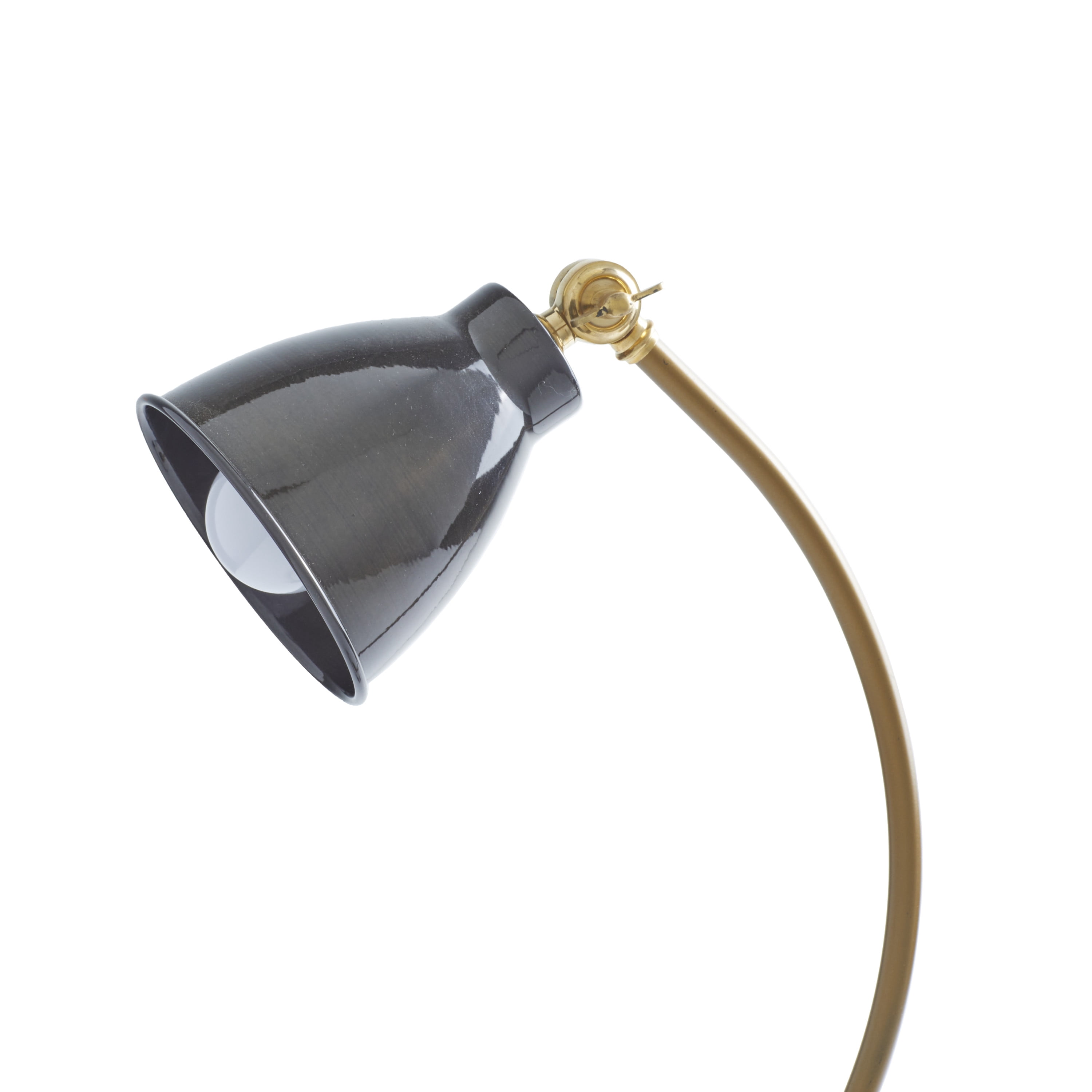 DecMode 19" Spotlight Black Desk Lamp with Black Metal Shade
