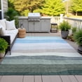 thumbnail image 5 of HomeRoots 629402 5 x 8 ft. Green Blue & Gray Striped Washable Transitional Indoor & Outdoor Rectangle Area Rug, 5 of 9