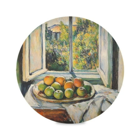 

15.4inch Round Placemats DIY Printing Design Suitable for Kitchen Table Party Decoration Many Apples