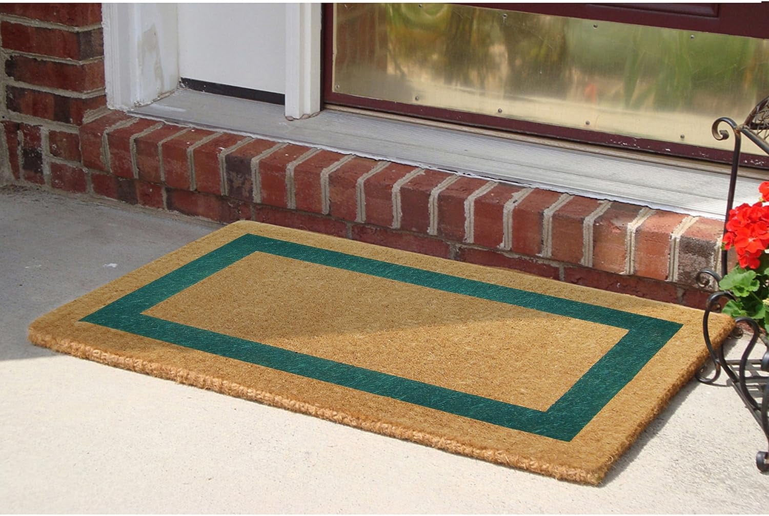 Legendary Doormats Blank Coco Coir Doormat Outdoor Welcome Door Mat with Single Black Picture Frame Border - Green - 24" x 57"