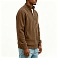 thumbnail image 6 of Men Full Zip Knit Cardigan Sevevn Long Sleeve Ribbed Stand Collar Sweater Jacket With Dual Side Hand Pockets Loose Fit Outerwear For Daily Casual And Travel Occasions, 6 of 8