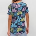 thumbnail image 5 of Delconic Scrub Tops Women Short Sleeve Plus Size V-Neck Fun Printed Scrubs Top Medical Nursing Uniforms with Pockets Saffron 2XL, 5 of 5